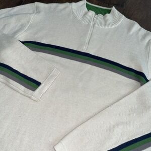 Vintage 90's Y2K Arizona Jean Co Mens Grandpa‎ Sweater Striped Sz XL 1/4 Zip